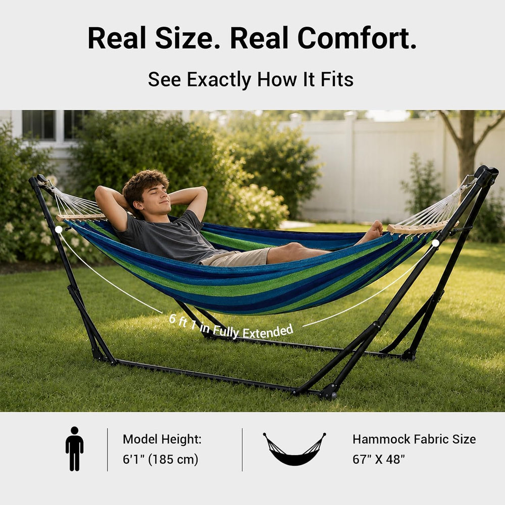 2-in-1 Hammock Chair with Stand, Portable Hammock, Cyan