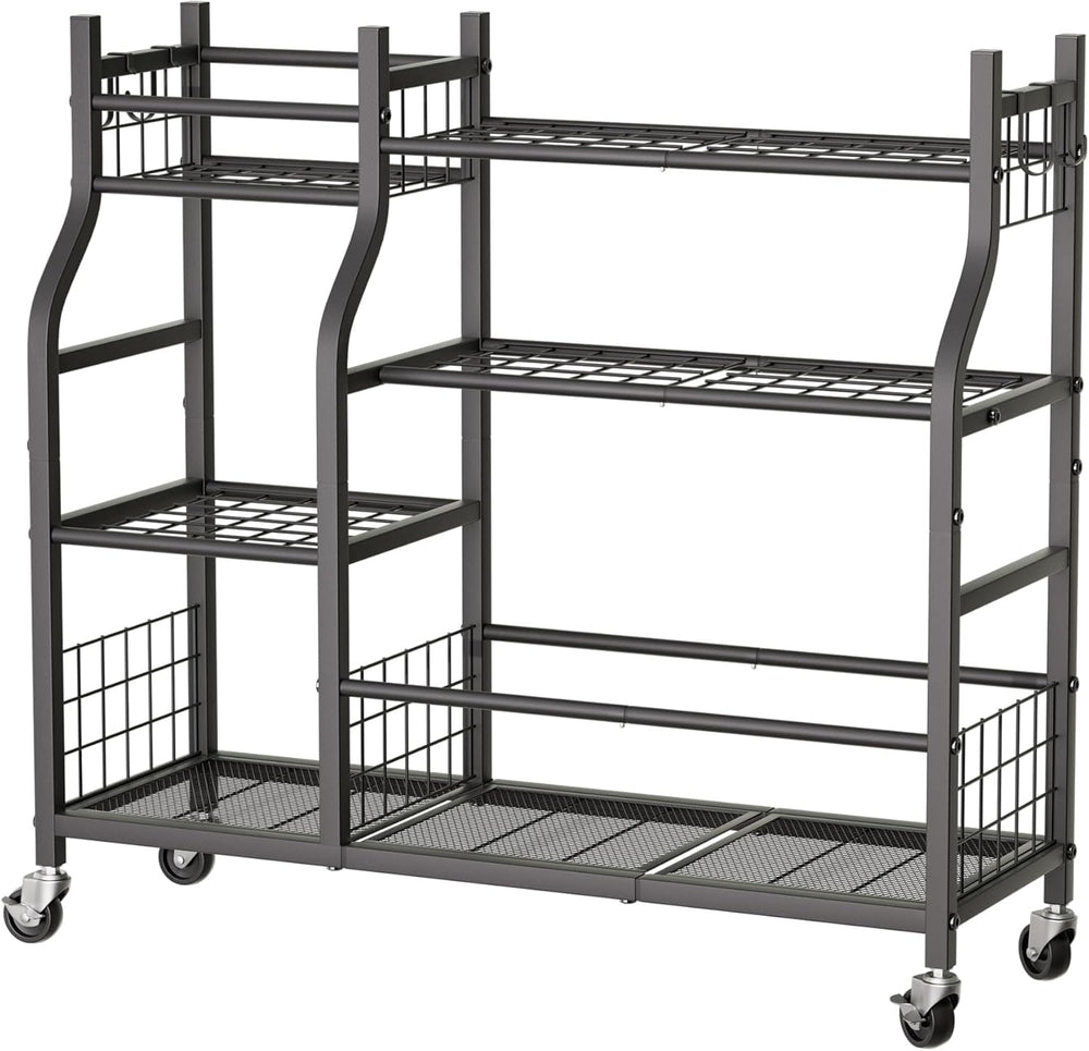 Garden Tool Organizer with Wheels for Garage and Shed, Spacious Tool Storage,...