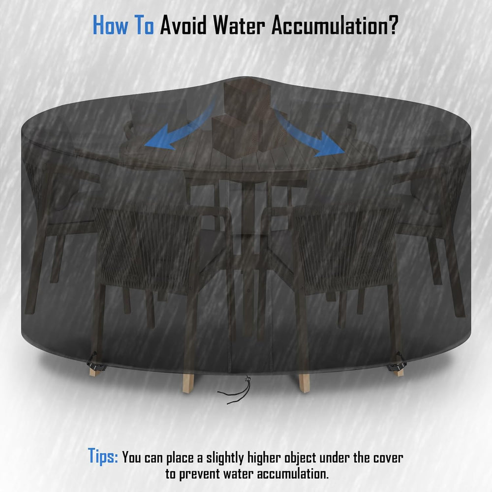 Round Patio Furniture Covers Waterproof, 96" Dia x 36" H