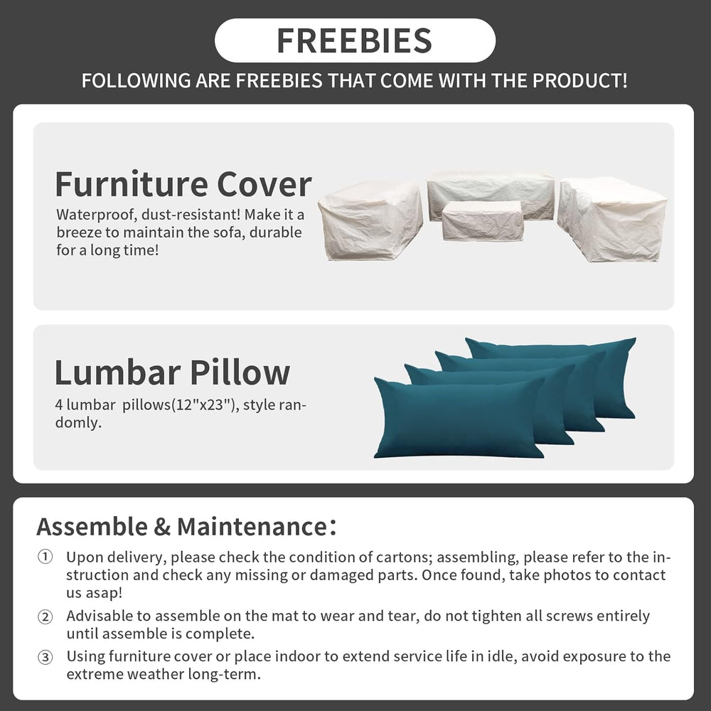 Rattaner Patio Furniture Set 5 Pieces Outdoor Furniture Sets Patio Couch Outd...