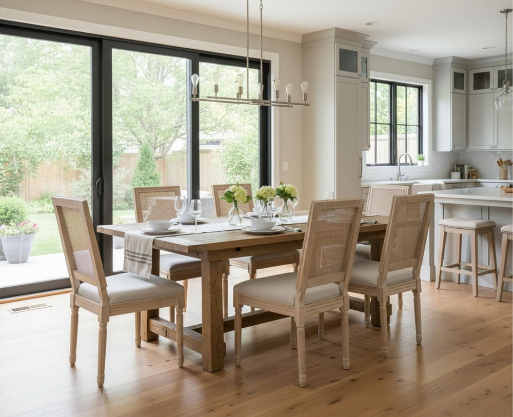 CIMOTA Farmhouse Dining Chairs Set of 4, French Rattan Dining Room Chairs wit...