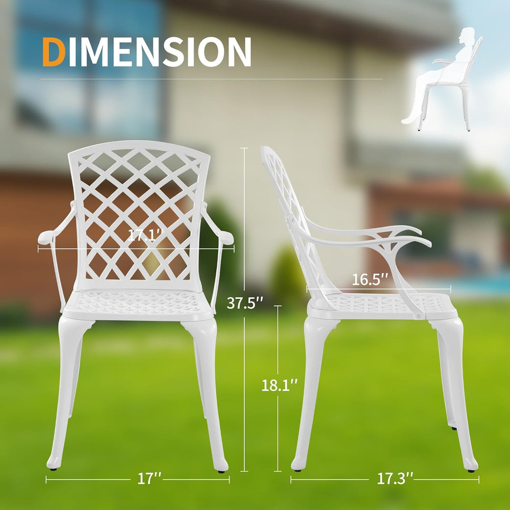Patio Chairs Set of 2 Aluminum Bistro Patio Chairs with Armrest