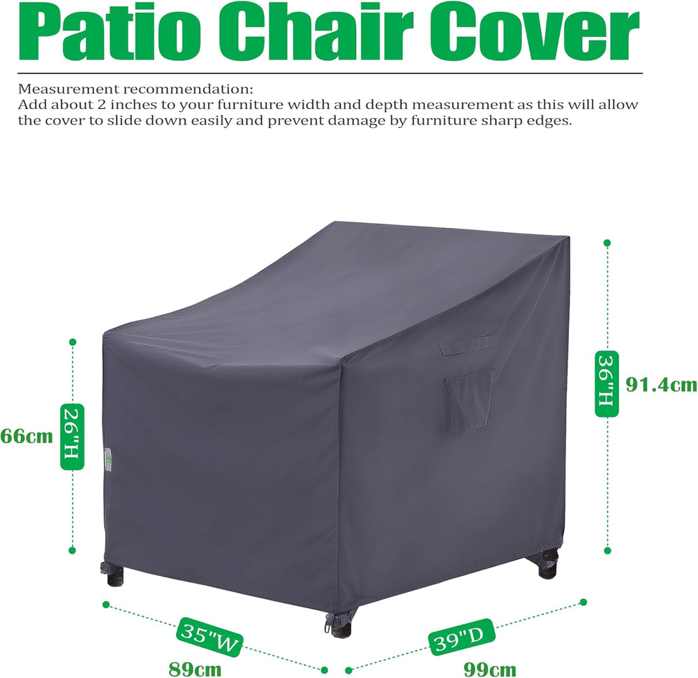 F&J Outdoors Patio Chair Covers, Grey, 35" W x 39" D x 36"...