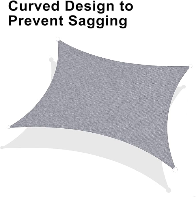 LOVE STORY Custom Size 5'x8' Silver Grey Sun Shade Sail Rectangle UV ...