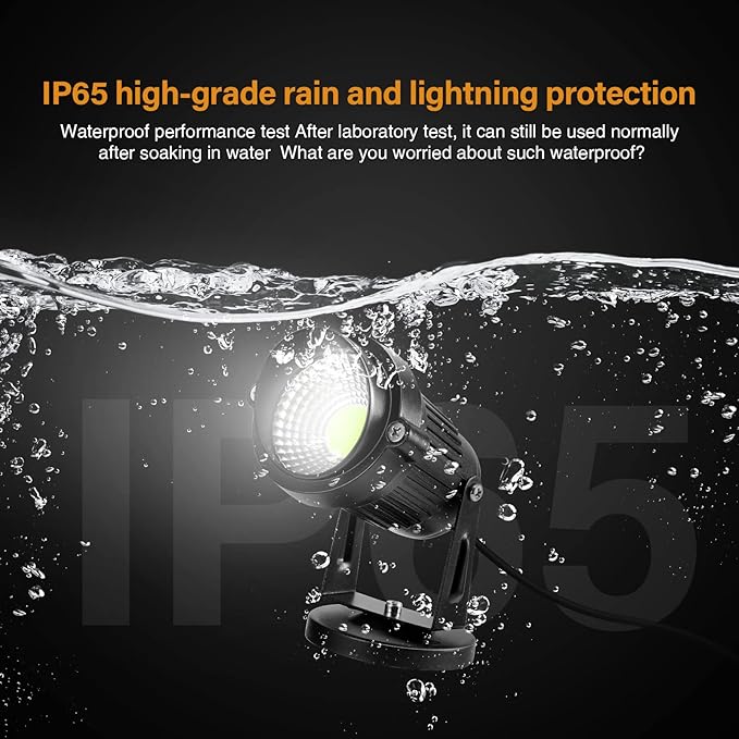 LemonBest Landscape Lights - 5W 110V Outdoor Spotlight - Waterproof IP65-3000...