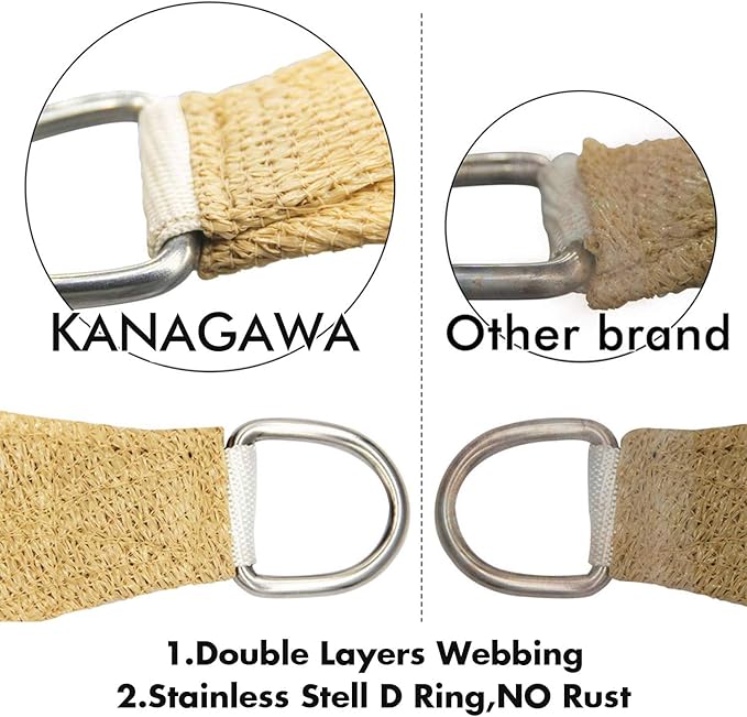 KANAGAWA Sun Shade Sail 20'x20' Sand Rectangle UV Block Canopy Awning...
