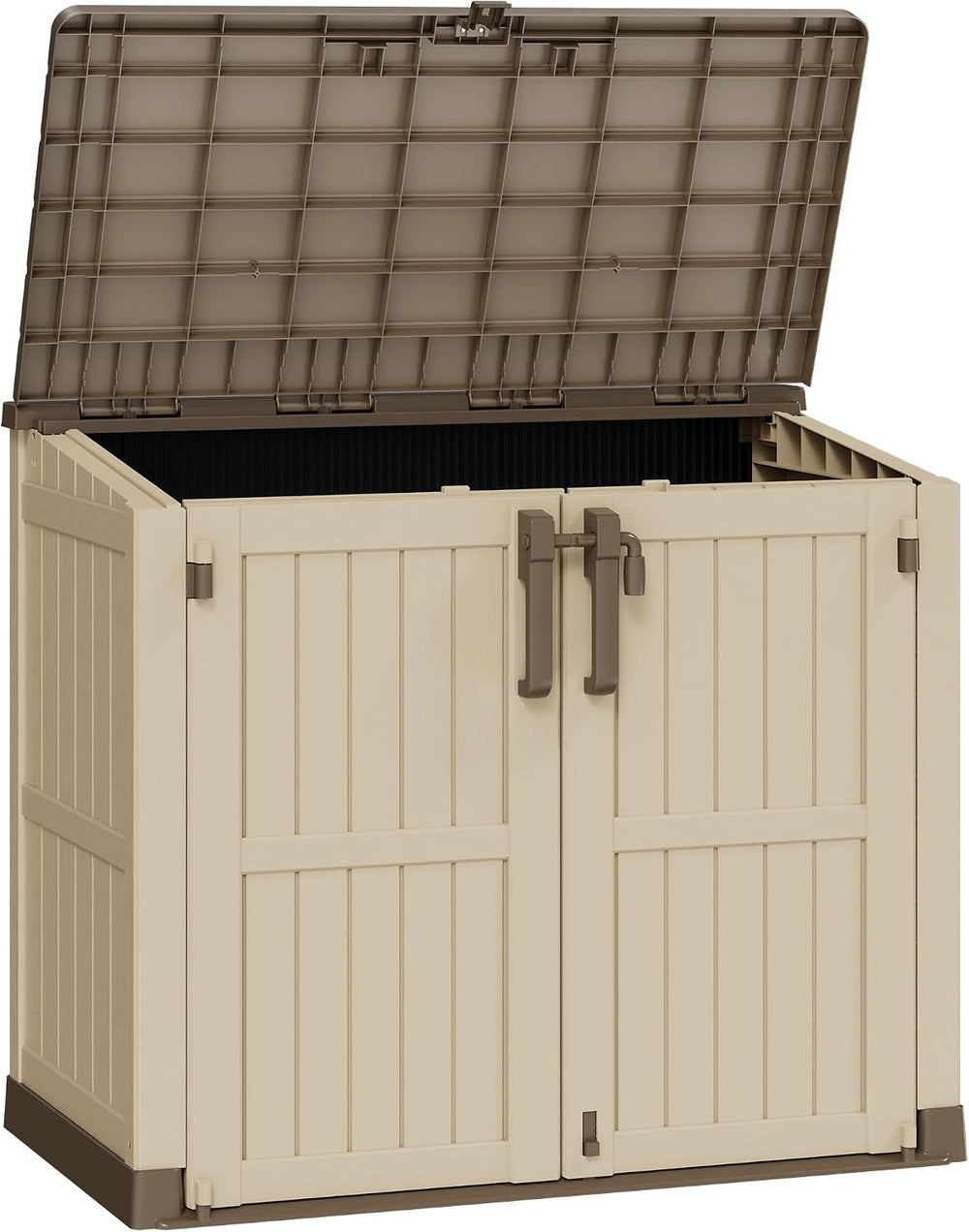 LHBcraft Waterproof Outdoor Storage Box 36 Cu Ft with Lockable Doors, Portabl...