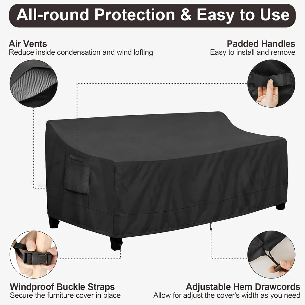 PureFit Outdoor Couch Cover Waterproof Patio Sofa Furniture Covers 3-Seater