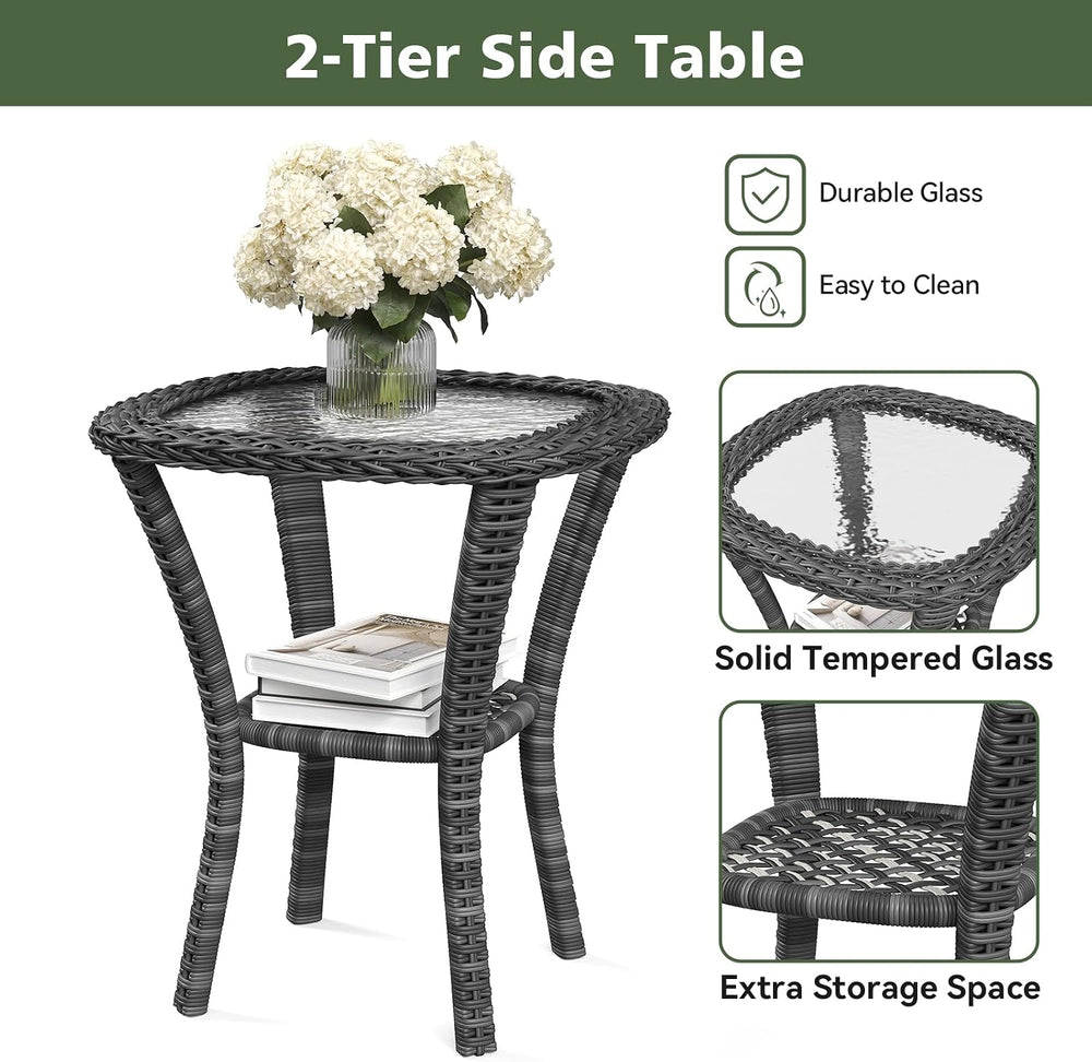 Aoxun 14 Piece Outdoor Patio Furniture Set with 44'' Fire Pit Table, ...