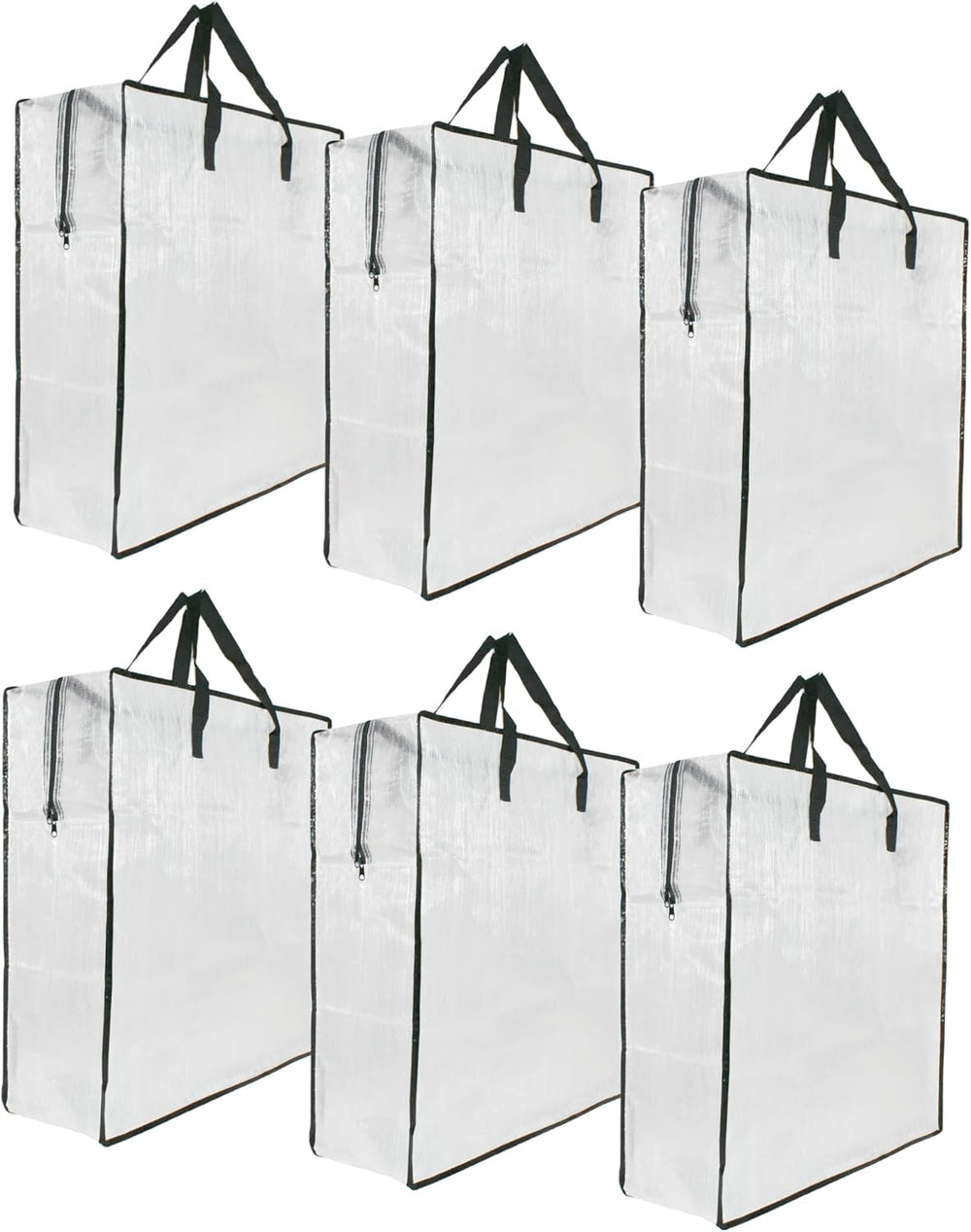 6 Pack Clear Storage Bags with Zipper and Handles, Blanket Bags For Closet St...