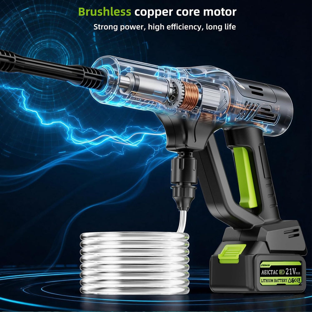 Cordless Pressure Washer 1200PSI, Handheld Battery Powered Cleaning Gun with ...