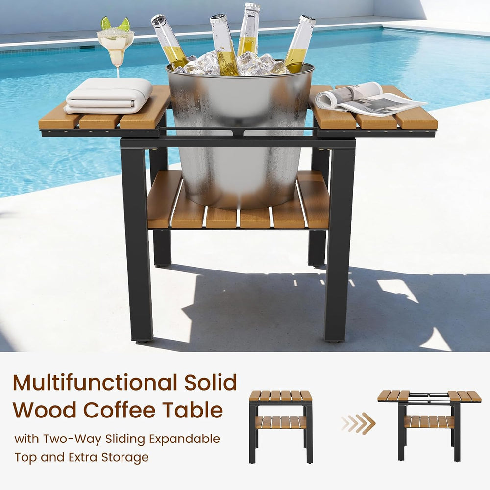 Sikaic 3 Piece Patio Bistro Set, Outdoor Furniture Set, White