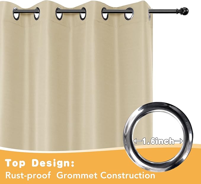 HolidayIdeas Outdoor Curtains for Patio Waterproof, 4 Panels - 54 x 95 Inch -...
