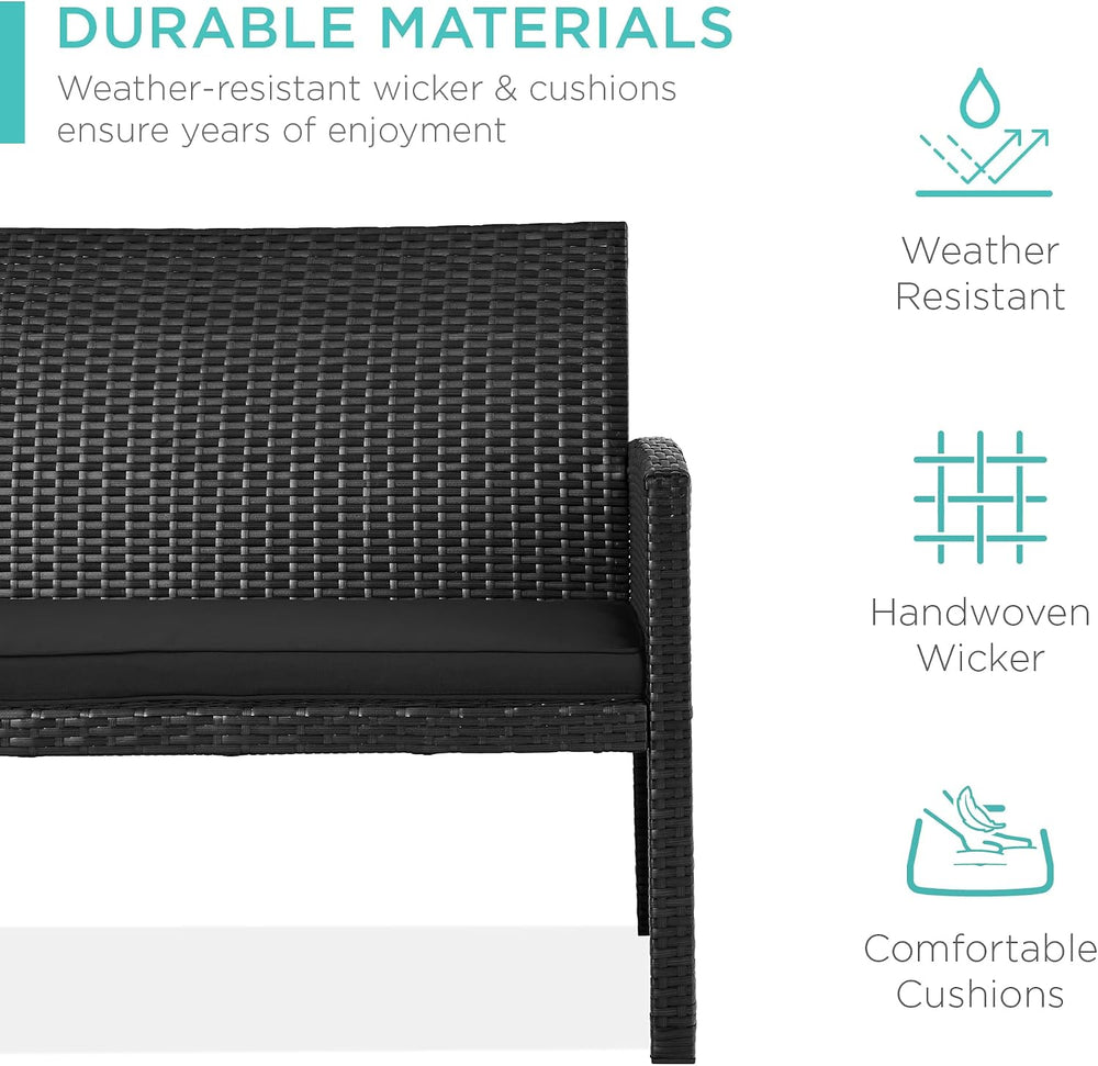 Best Choice Products 4-Piece Outdoor Wicker Patio Conversation Furniture Set ...
