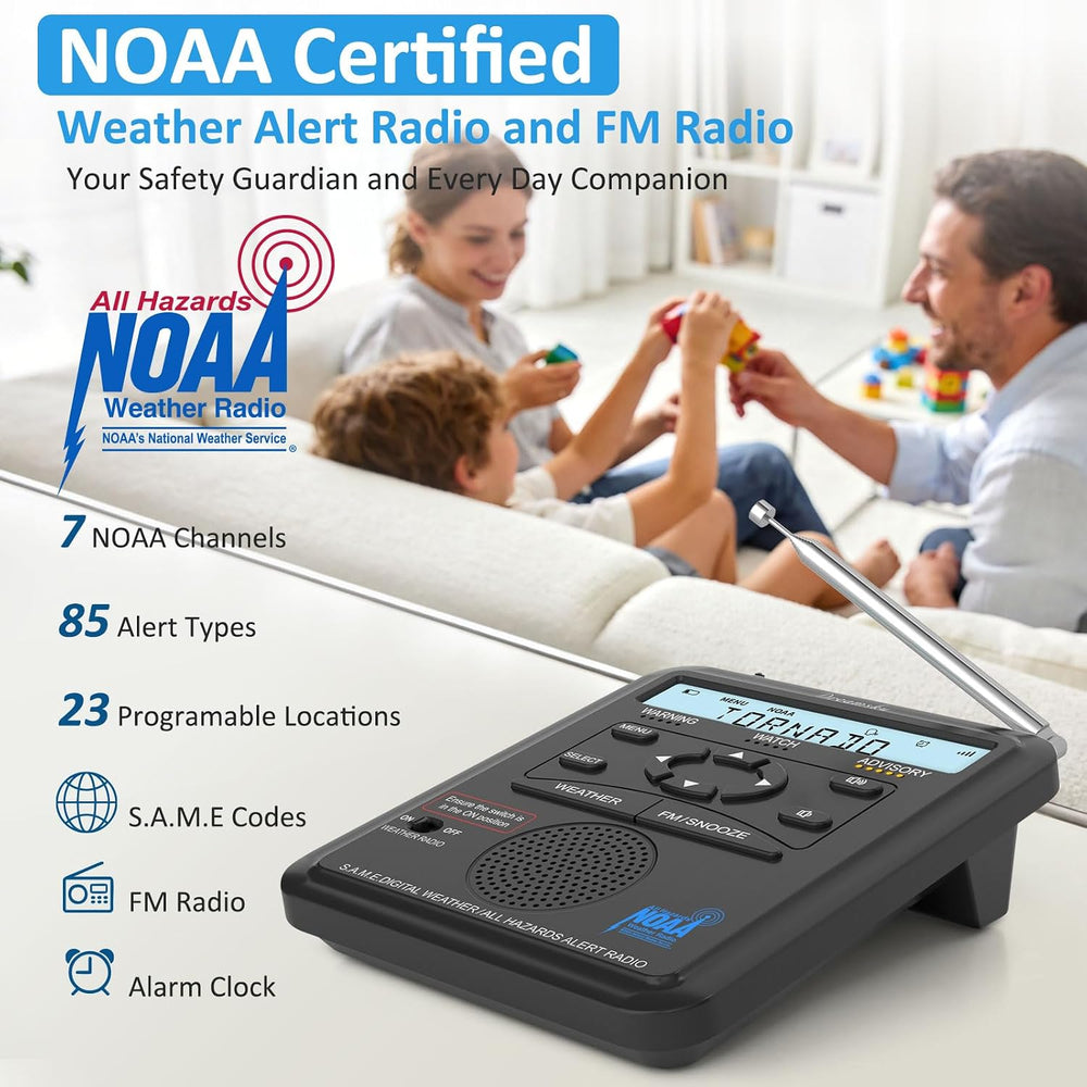 DreamSky Weather Radio NOAA Alert with Battery Backup & FM Radio for Home