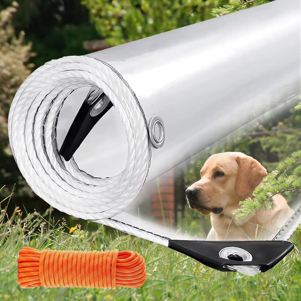 Clear Tarp 6X20ft Thick Heavy Duty Waterproof PVC Vinyl with Grommets