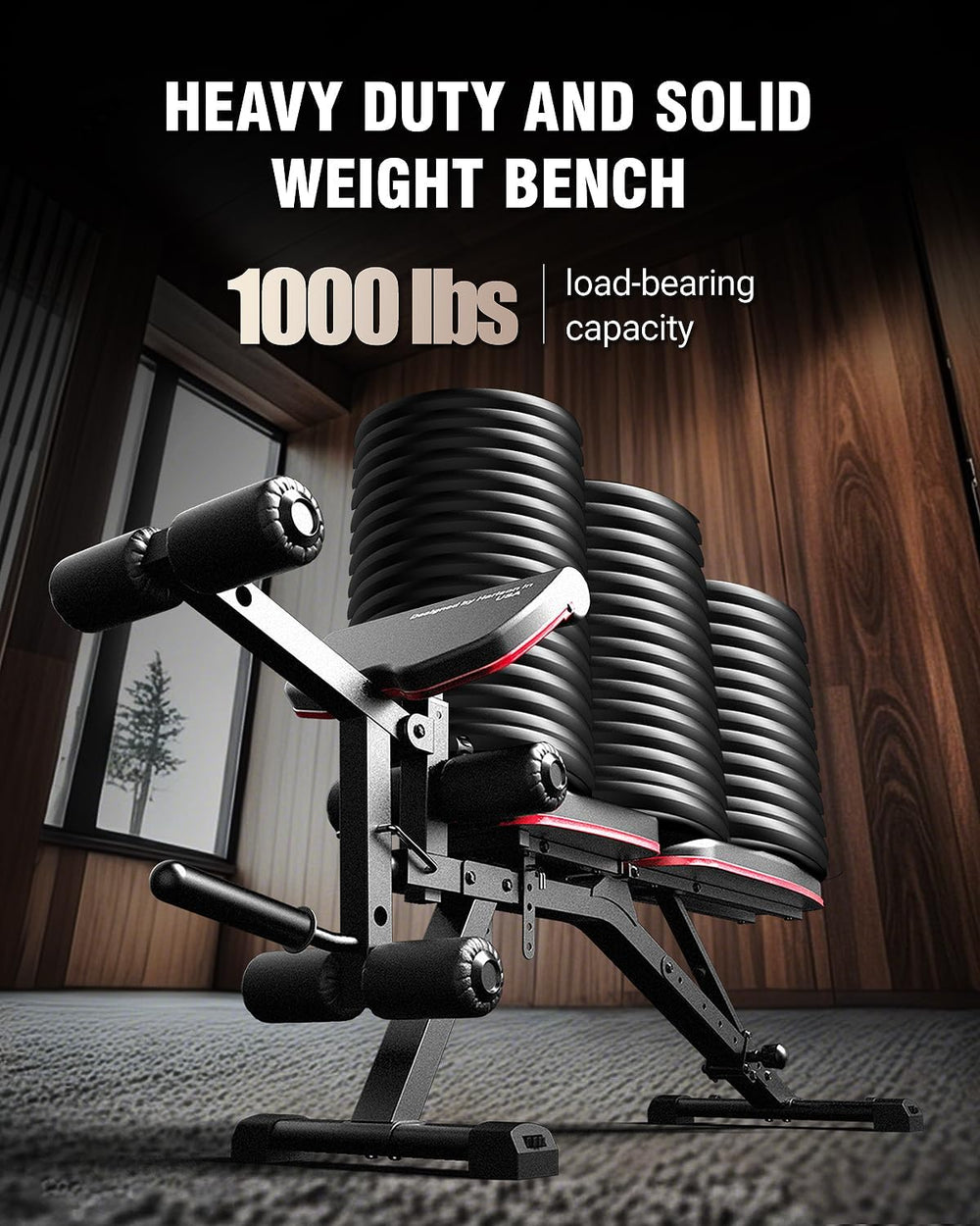 HARISON Adjustable Weight Bench, Bench1000 MAX Heavy Duty Workout Bench Press...