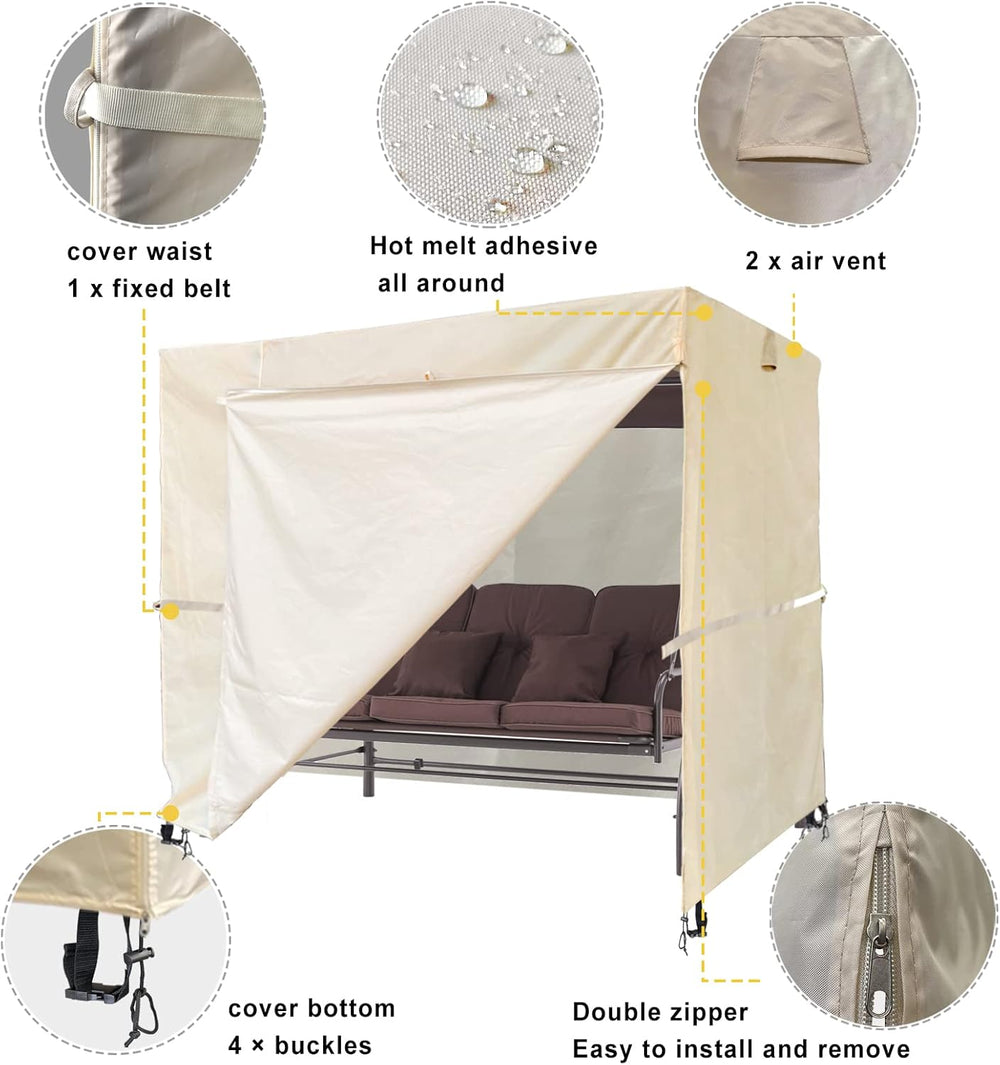 Ourdoor Swing Cove,3 Triple Seater Hammock Cover Garden Swing Cover Garden Ha...