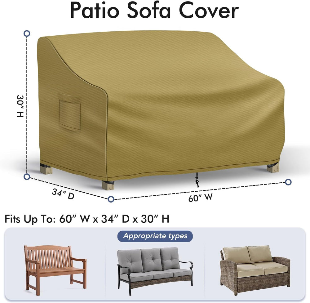 Richwon Patio Loveseat Cover Waterproof, 2-Seater Outdoor loveseat Cover, Pat...