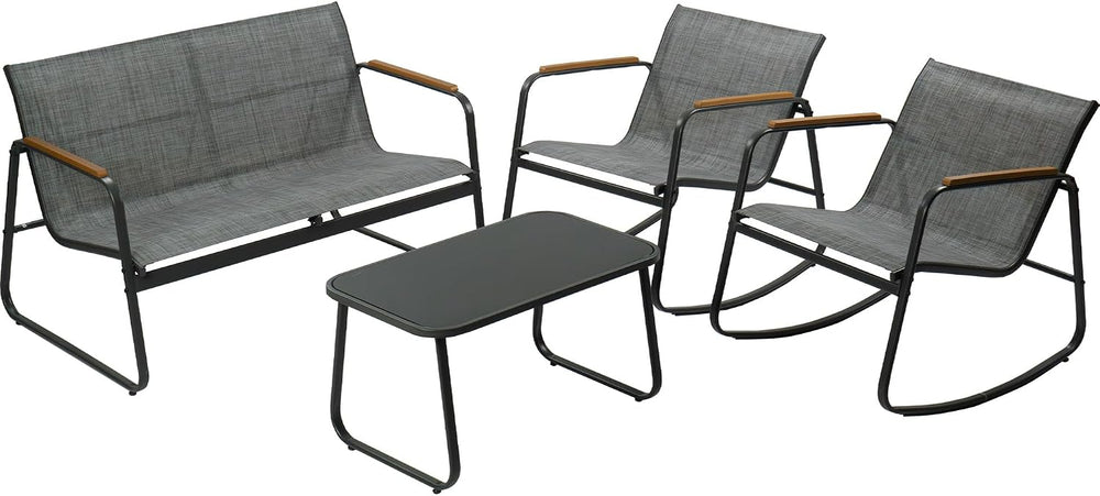Kozyard 4-Piece Outdoor Patio Furniture Set with Textilene Chairs