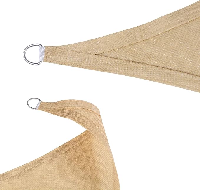 SUNLAX Sun Shade Sail 16' x 16' x 16' Sand Triangle Canopy Sail S...