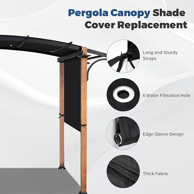 Universal Waterproof Pergola Canopy Shade Cover Replacement - 17'x6.8'...