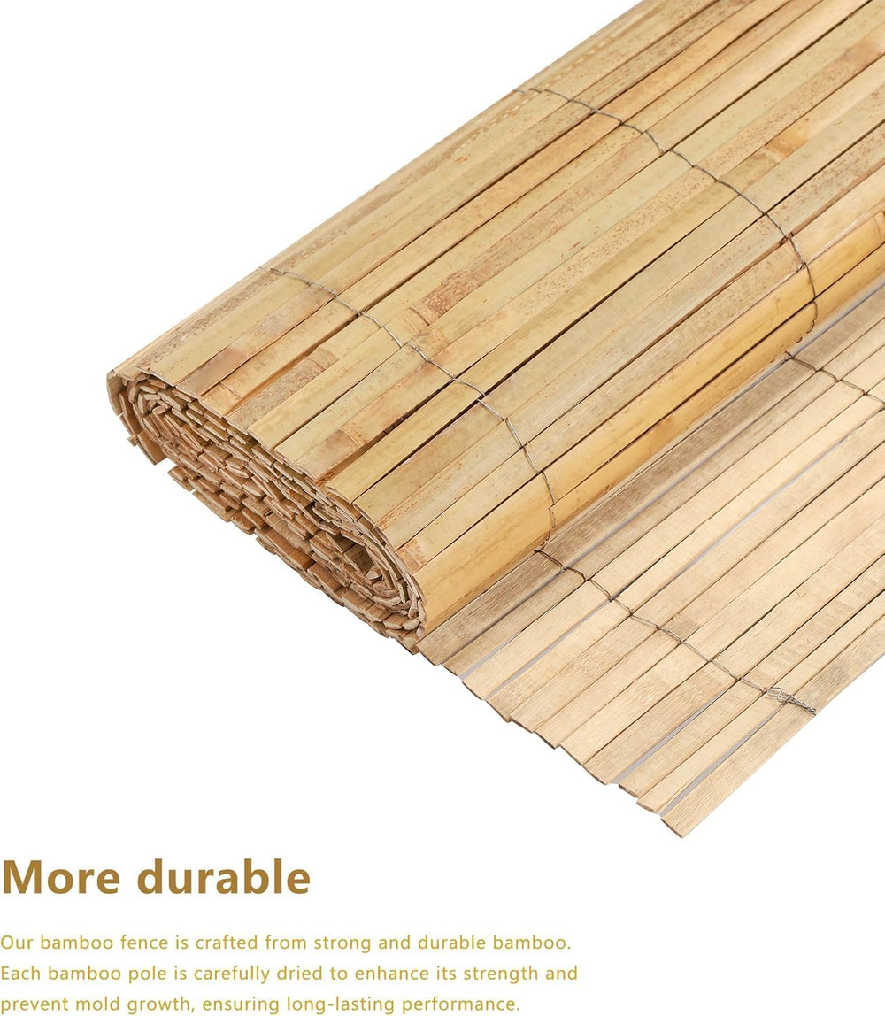 Natural Bamboo Slat Screening for Indoor or Outdoor Garden (6FT x 10FT)