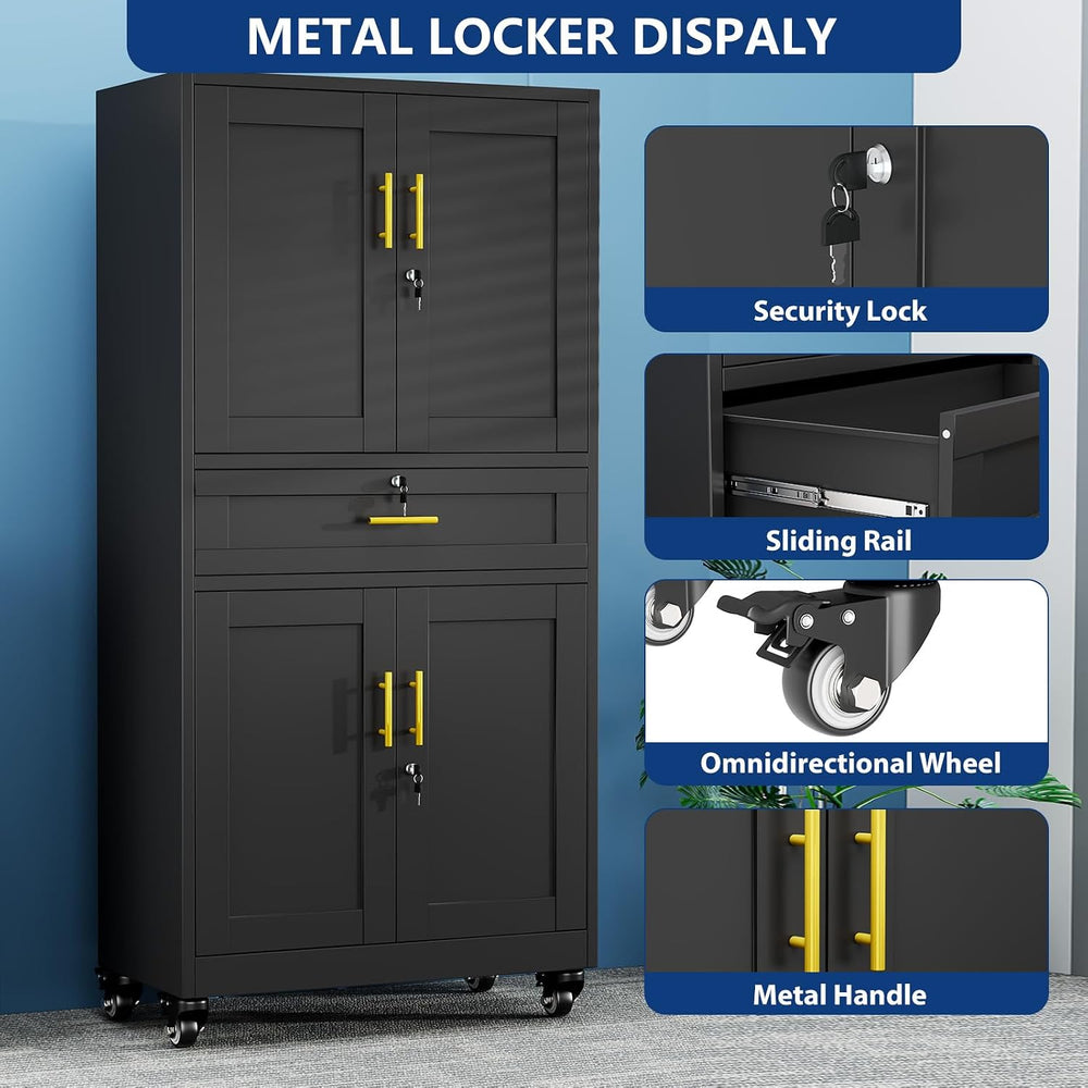 Ckzbx Metal Garage Storage Cabinet with Locking Drawers and Adjustable Shelve...