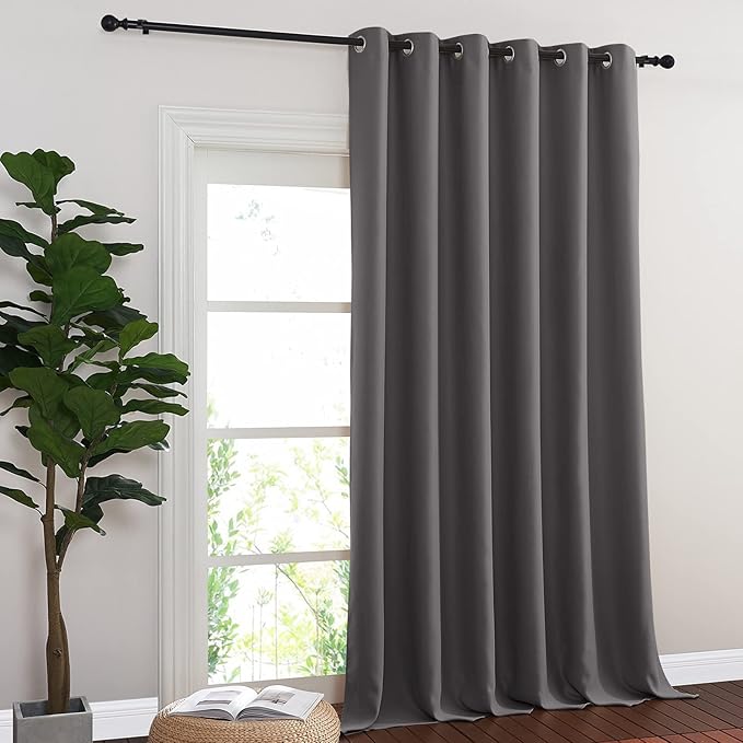 NICETOWN Sliding Glass Door Curtain Extra Long 132 inches Long, Grommet Therm...