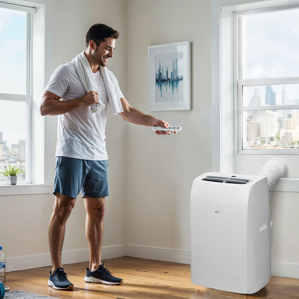 LG 8,350 BTU (DOE) / 12,000 BTU (ASHRAE) Smart Portable Air Conditioner, Cool...