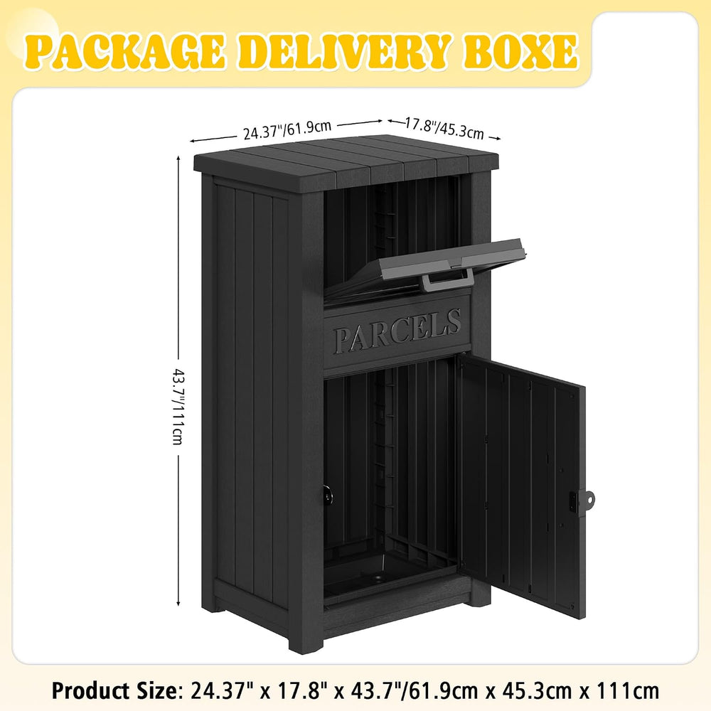 Package Delivery Boxes for Outside, Parcel Drop Box, Black