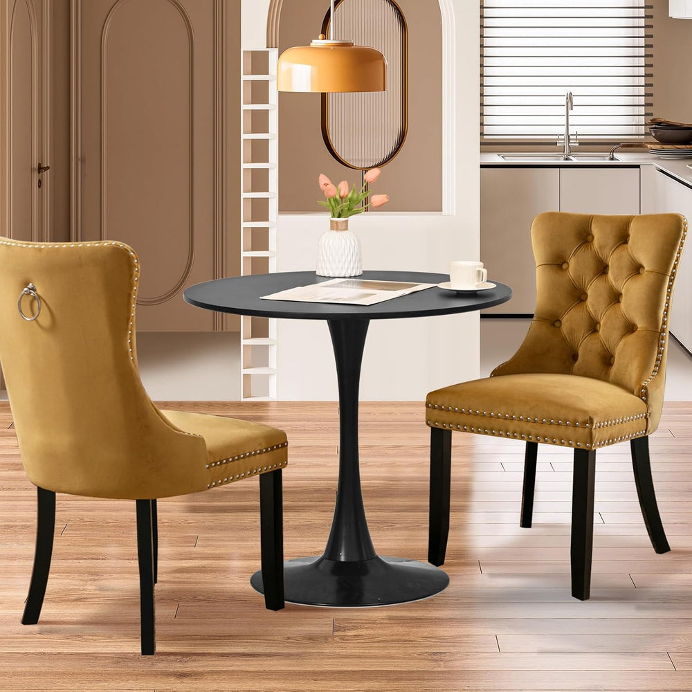 SoarFlash Black Round Dining Table, 31.5" Tulip Kitchen Dining Table 2-4...