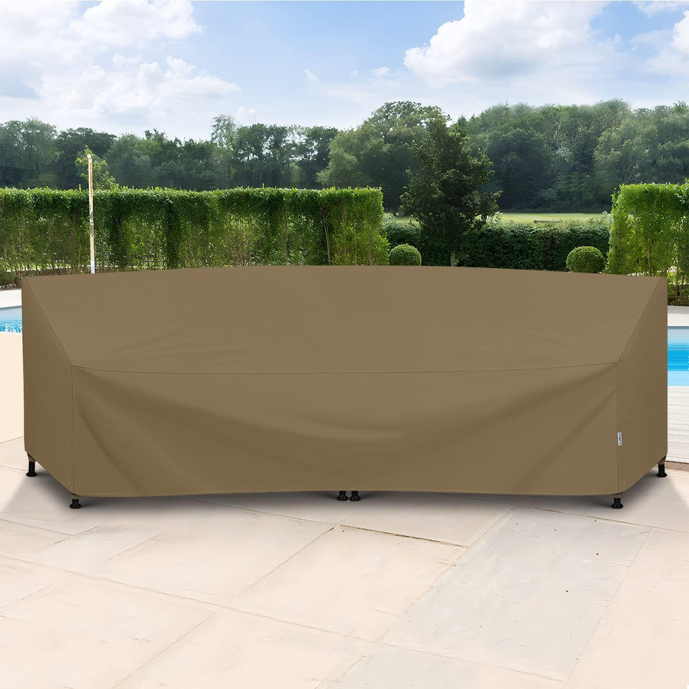 SunPatio Outdoor Curved Sectional Couch Cover, Heavy Duty Waterproof Patio So...