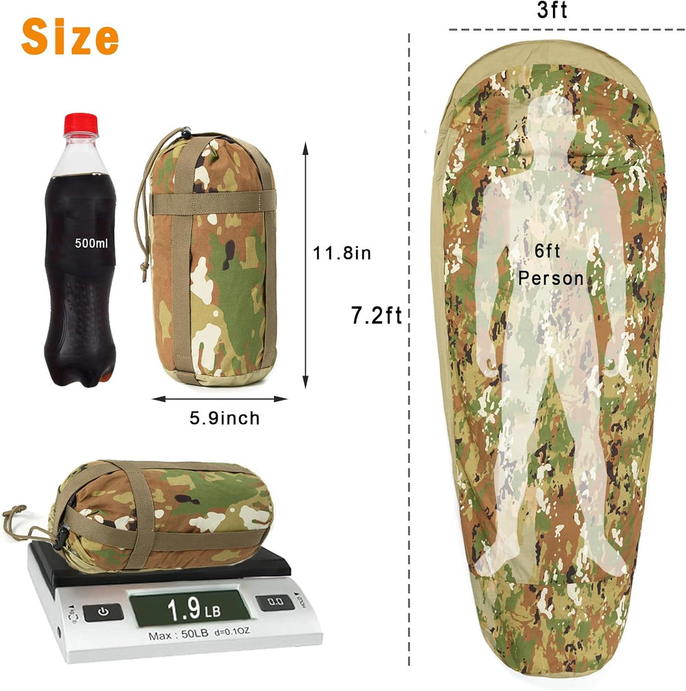 AKMAX Military Bivy Cover Sack Waterproof Sleeping Bag Shell Shelter Coyote