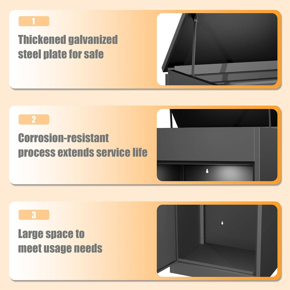 Extra-Large Outdoor Package Delivery Box,19.7" x 16.1" x 50",W...