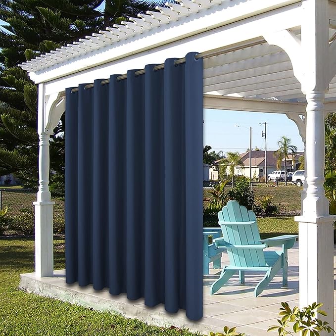 BONZER Outdoor Waterproof Curtains for Patio Privacy Grommet Light Filtering ...