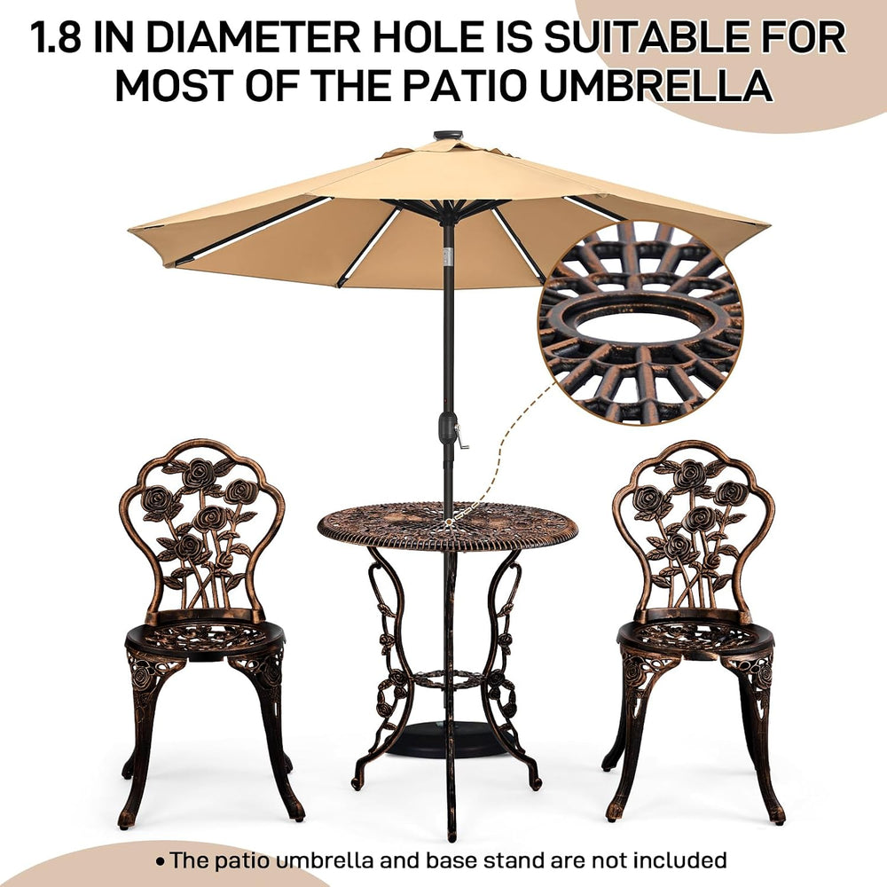VINGLI 3 PCS Outdoor Bistro Set, Outdoor Patio Set, All-Weather Cast Aluminum...