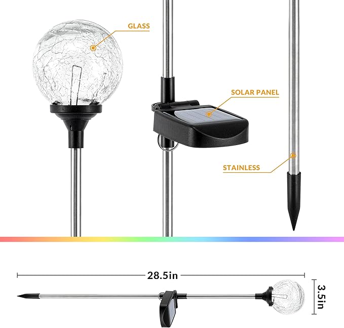 SOLPEX Solar Garden Lights 6 Pack, Solar Lights Outdoor Decorative, Solar Glo...