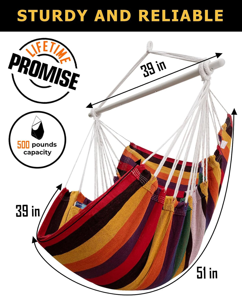 ADVOKAIR Hammock Chair Swing 500lbs Steel Bar Multi-Size Bedroom&Porch