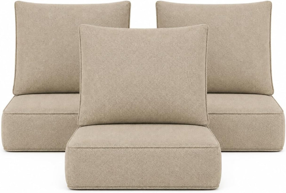 Outdoor Chair Cushion Set of 3, 24x24 Deep Seat Patio Cushions for Outdoor Fu...