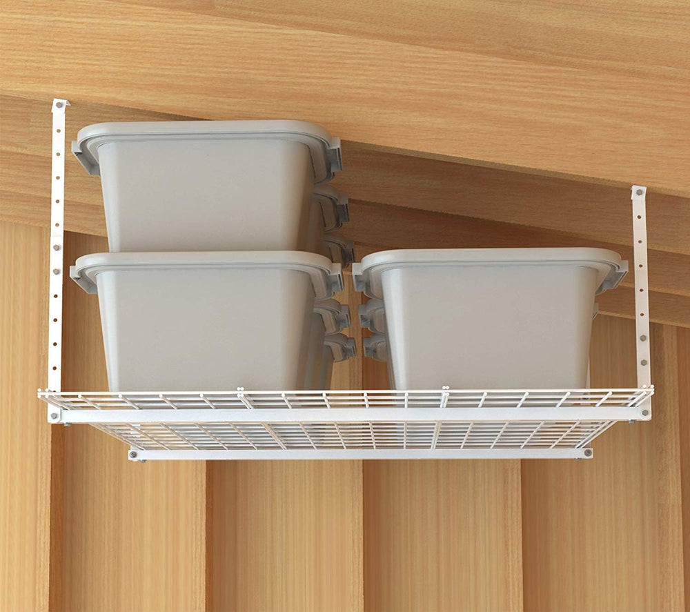HyLoft Overhead adjustable Garage Storage Rack,Heavy Duty Steel Garage Storag...
