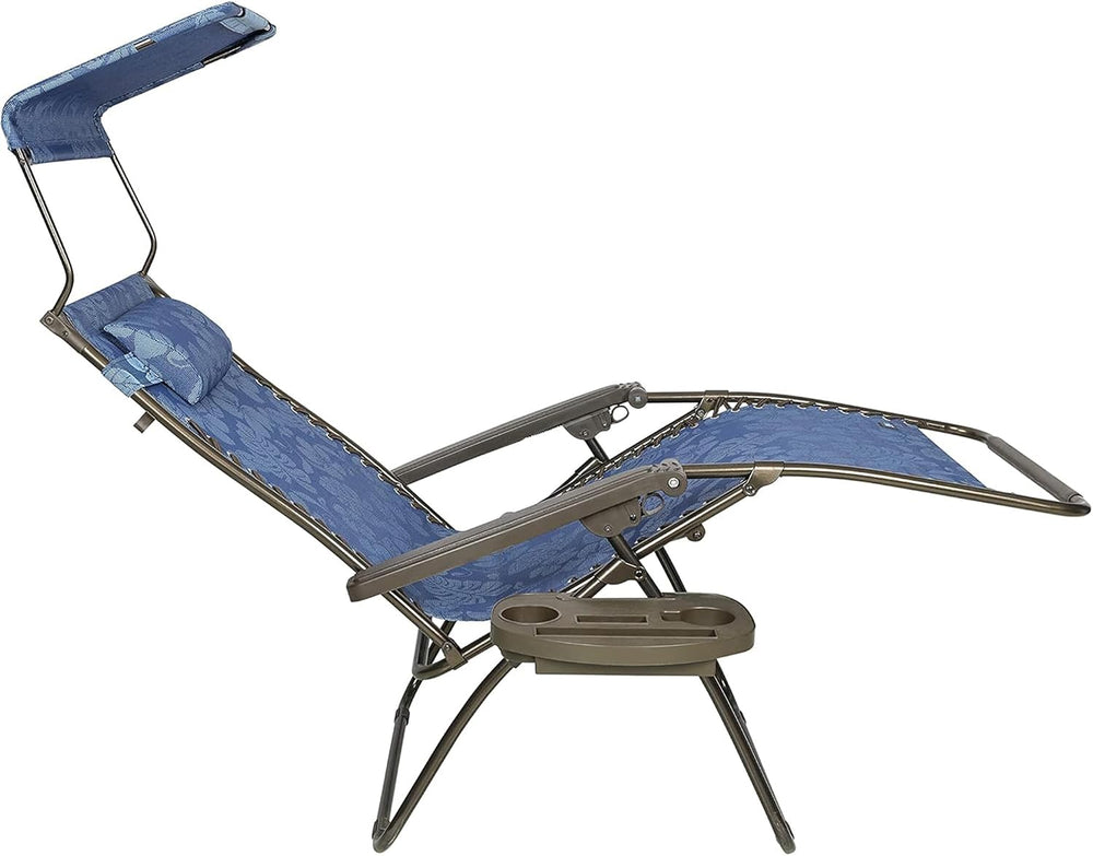 Bliss Hammocks XXL Zero Gravity Lounge Chair, Blue Flower, 33" Wide
