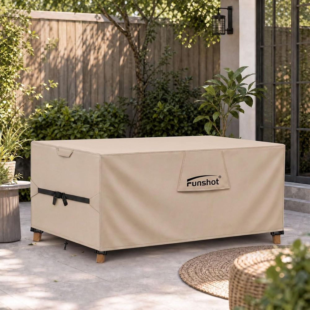 Rectangular Patio Furniture Cover 128L x 82W x 28H Inch, Waterproof 600D Heav...