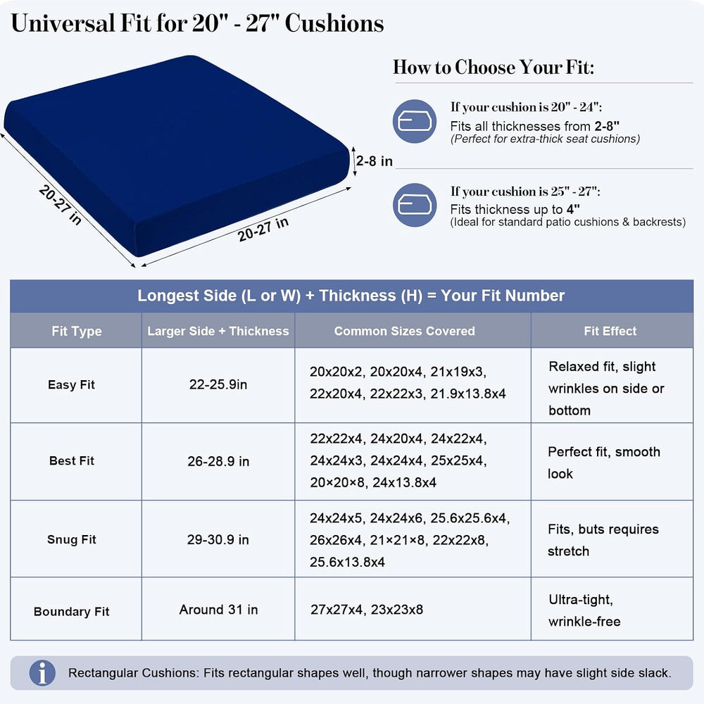 8Pcs Patio Cushion Covers Stretch Outdoor Furniture Protector Slipcovers