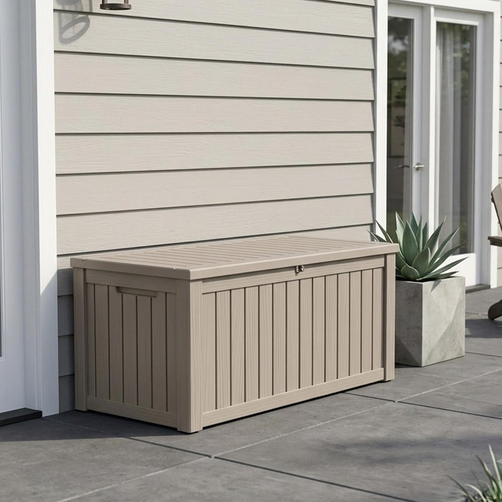 Outdoor Storage Box, 150 Gallon Waterproof Deck Box [Upgraded 3.1], Large Res...