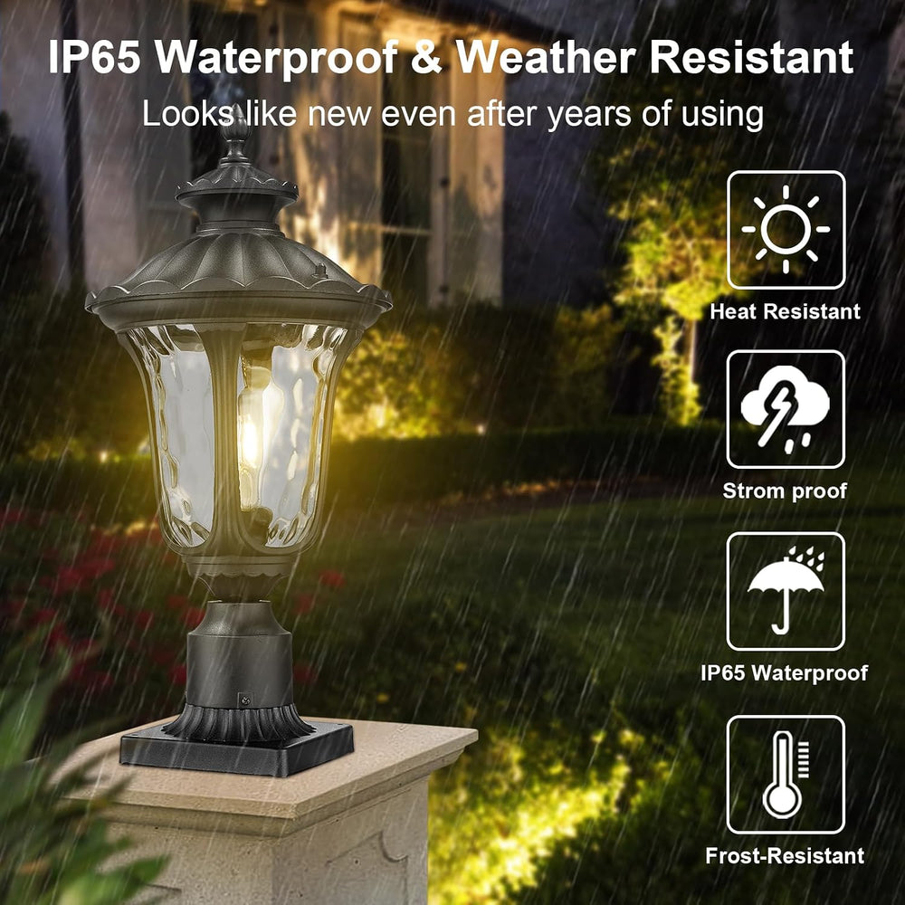 Outdoor Post Lights Fixtures, 18'' Medium Black Aluminum Waterproof a...