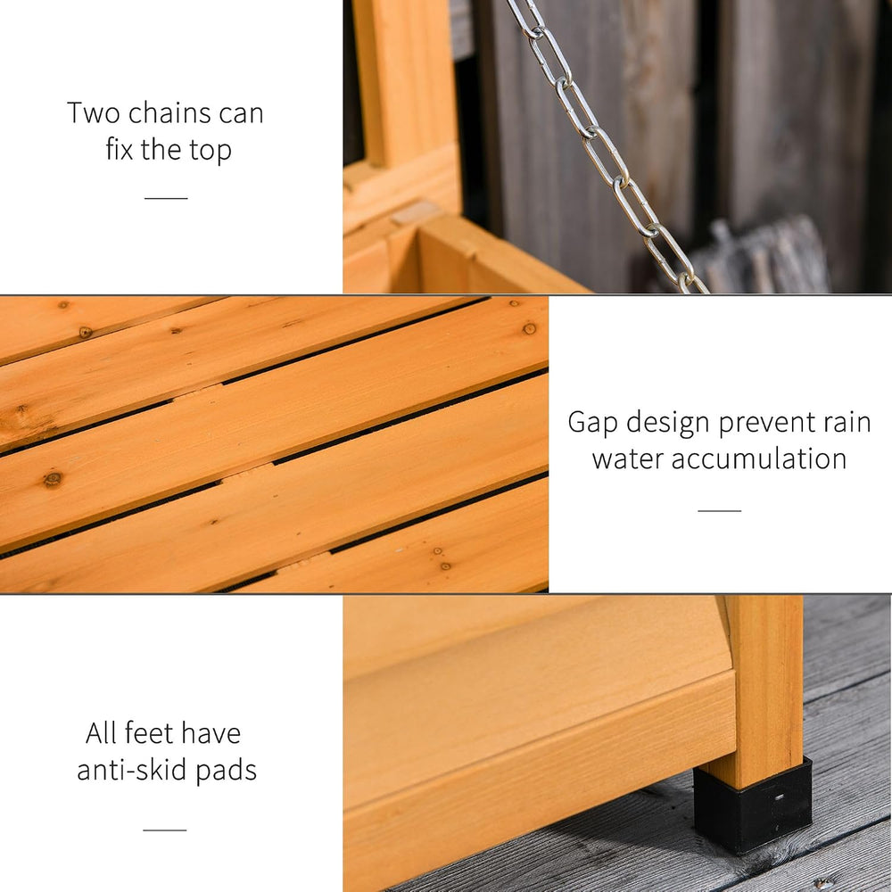 Outsunny 75 Gallon Wooden Deck Box Outdoor Storage Container Yellow