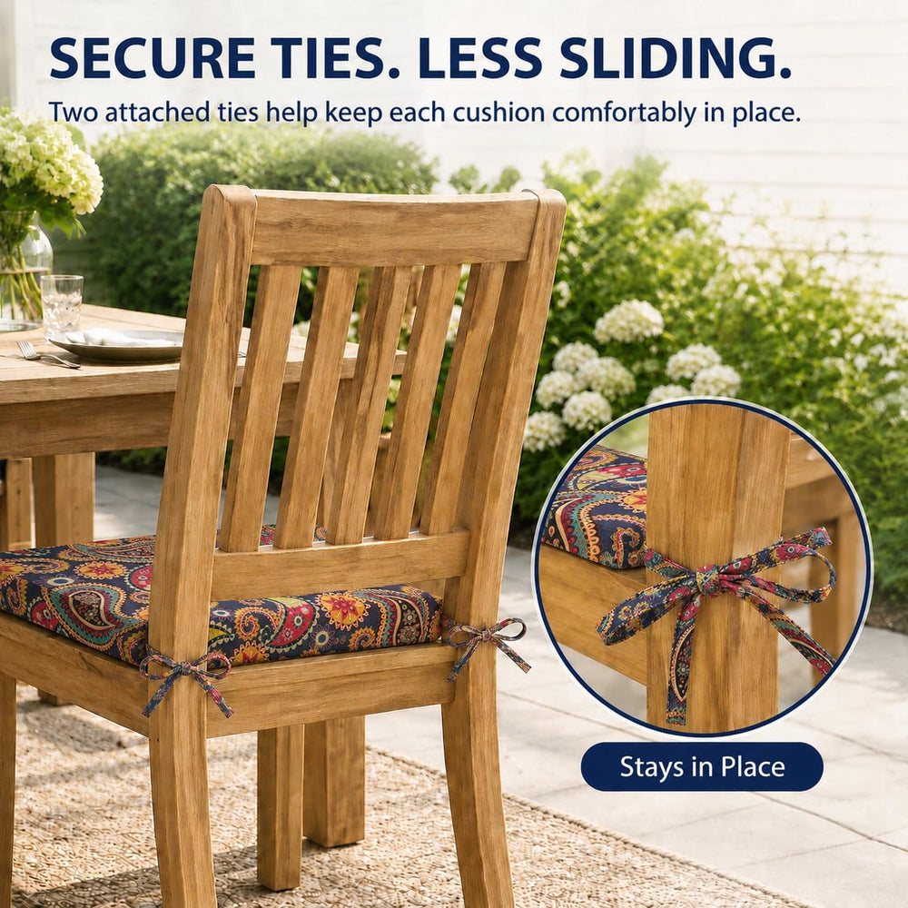 UNIKOME Outdoor Chair Cushions, Set of 4, 24"*24"*4", Palmira ...