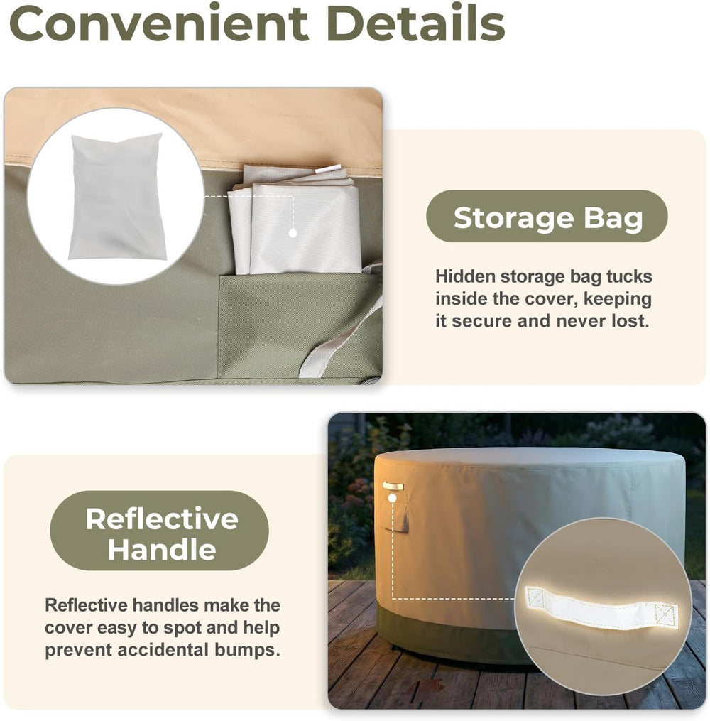 BPS Patio Furniture Cover, Waterproof Sectional Set Cover, 62Dia x 32H