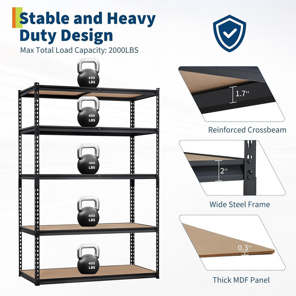 GarveeTech Heavy Duty Garage Shelving Unit, 30 in L x 12 in D x 60 in H Adjus...